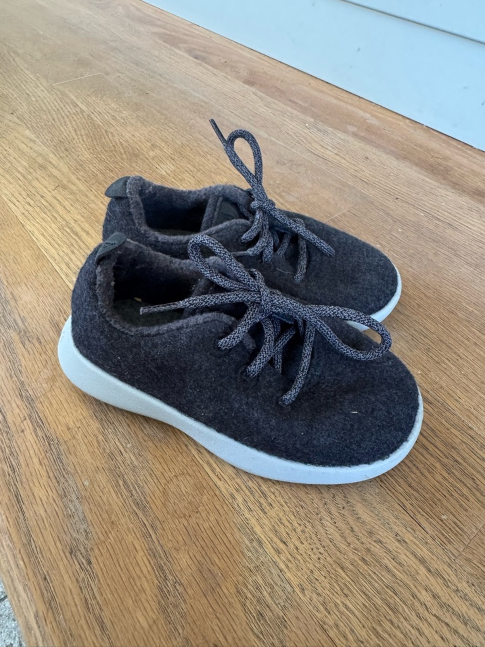 allbirds Kids Charcoal Wool Lace-Up Sneakers